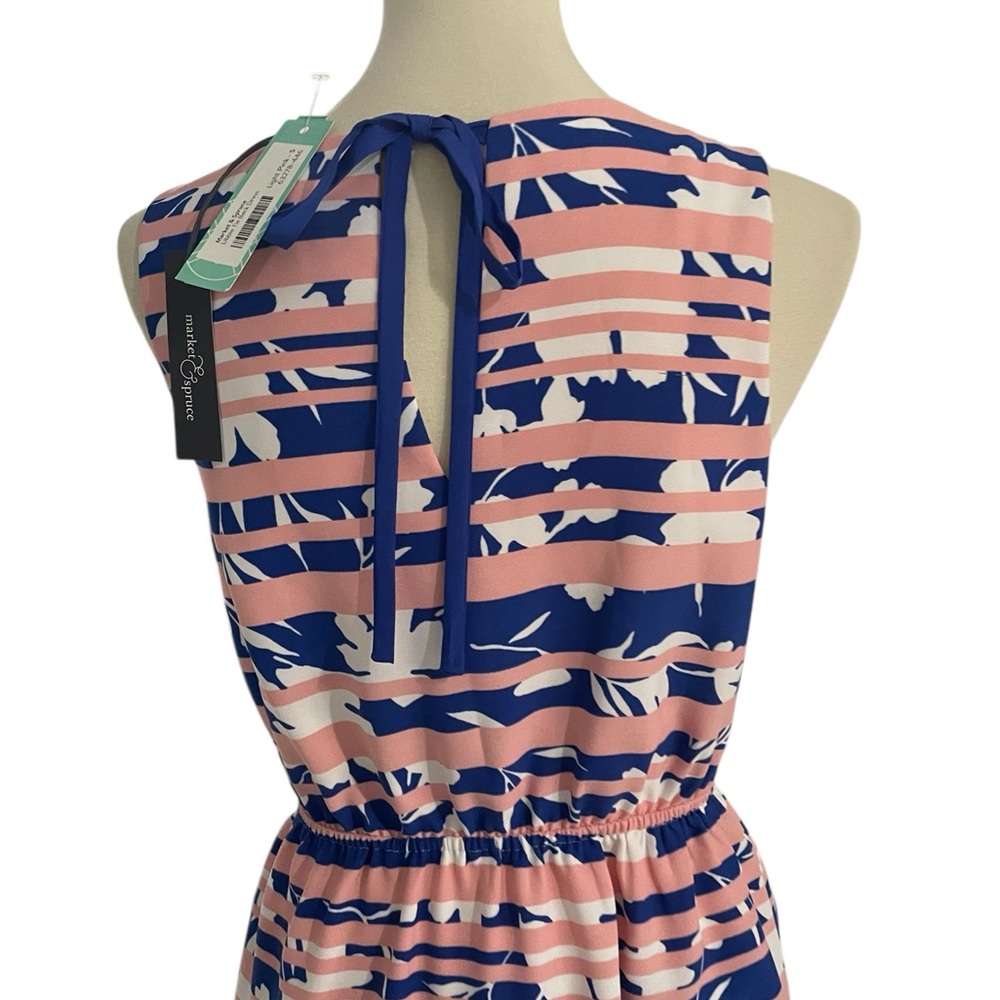 NEW WITH TAGS! Market & Spruce‎ Navy and Pink Striped Dress Size Small - Picture 8 of 12